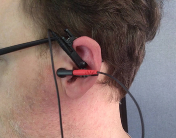 TENS earlobe electrodes, configuration 2